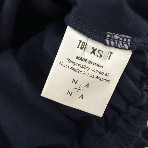 TOIT VOLANT Ruched Crop Tank Top in Navy Size XS - Picture 5 of 6